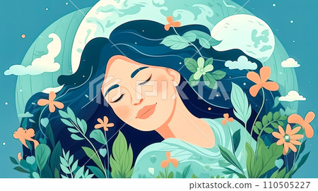 Guardian of green, A girl personifies Mother Nature 110505227