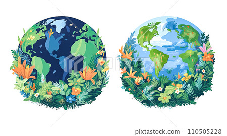 Humanity united, people against a green plane 110505228