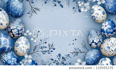 Easter bliss, Basket filled with eggs 110505270