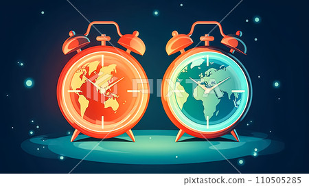 Timely conservation, Earth with a clock 110505285