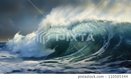 Sea wave during storm in atlantic ocean Sea wave during storm in atlantic ocean 110505344