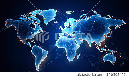 World map illuminated a dynamic illustration World map illuminated a dynamic illustration 110505422