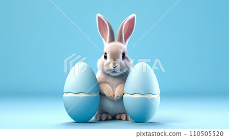 Festive colors, Easter Bunny on playful paper 110505520