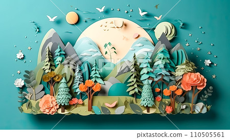Earth adorned with trees and grass, a vibrant illustration of nature Earth adorned with trees and grass, a vibrant illustration of nature 110505561