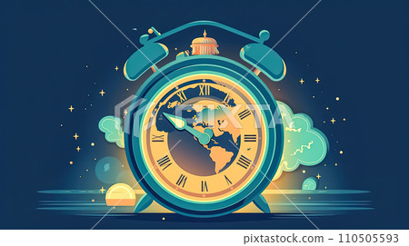 Clockwork planet, Earth with a clock 110505593