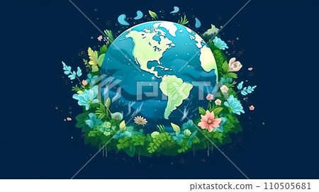 Earth, a lush oasis, A celebration of greenery and trees Earth, a lush oasis, A celebration of greenery and trees 110505681