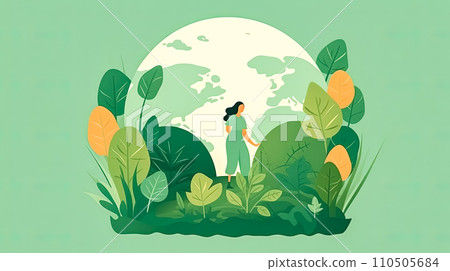 Mother Natures avatar, A girl adorned in green 110505684