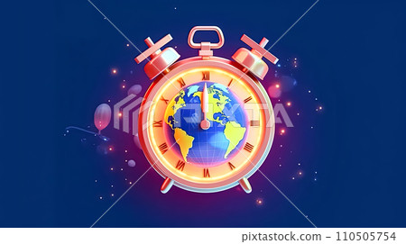 Clock on our planet a powerful image 110505754
