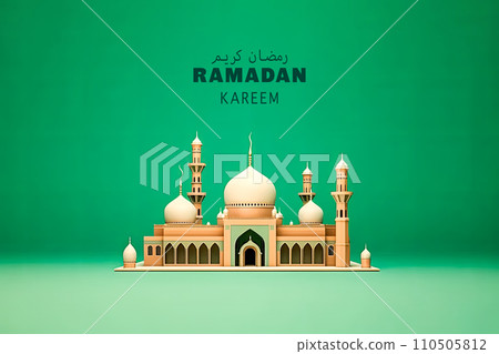 Ramadan Mubarak wishes echo under the night sky Ramadan Mubarak wishes echo under the night sky 110505812