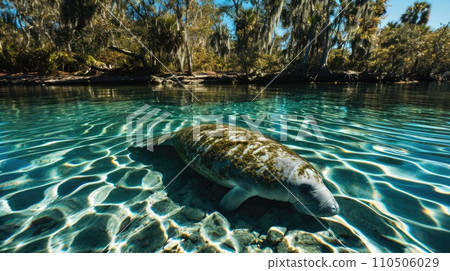 Florida manatee in clear water 110506029