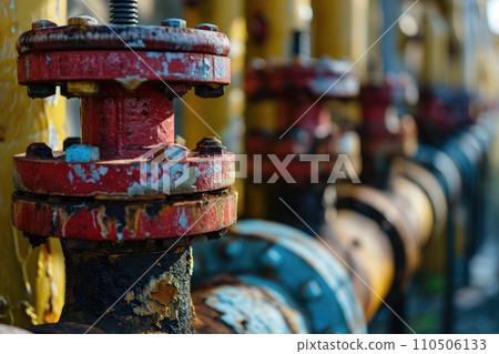 A blue pipes with rust 110506133