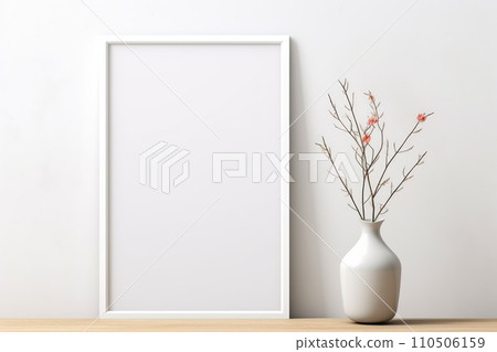 Blank picture frame mock-up on wall in modern interior. Blank picture frame mock-up on wall in modern interior. 110506159