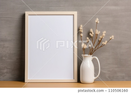 Blank picture frame mock-up on wall in modern interior. Blank picture frame mock-up on wall in modern interior. 110506160