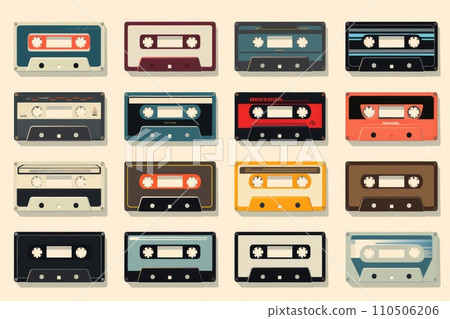 Collection of Retro music audio cassette tape Collection of Retro music audio cassette tape 110506206