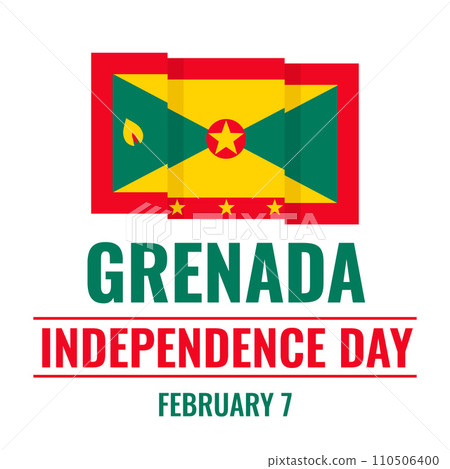 Grenada Independence Day typography poster. National holiday on February 7. Vector template for typography poster, banner, greeting card, flyer, etc 110506400