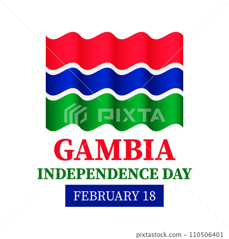 Gambia Independence Day banner. National holiday celebrated on February 18th. Vector template for typography poster, greeting card, flyer, etc. Gambia Independence Day banner. National holiday celebrated on February 18th. Vector template for typography poster, greeting card, flyer, etc. 110506401