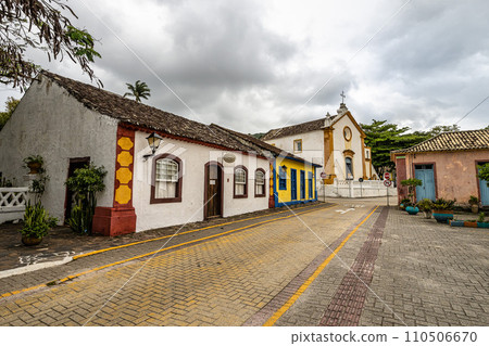 Typical colonial, portuguese houses in Santo Antonio de Lisboa, Brazil Typical colonial, portuguese houses in Santo Antonio de Lisboa, Brazil 110506670