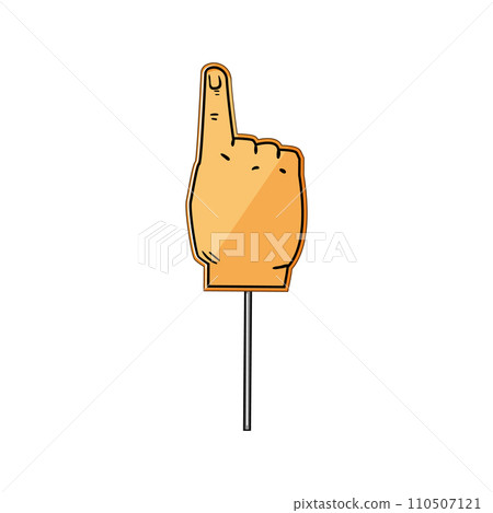 number foam fan finger cartoon vector illustration 110507121