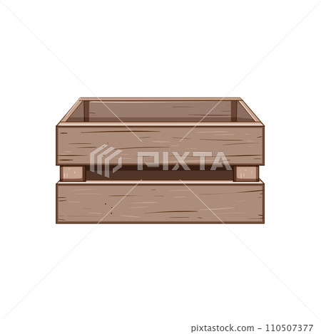 fruit wooden crate cartoon vector illustration 110507377