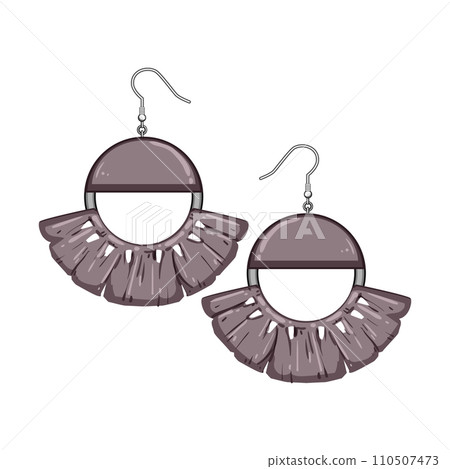 female boho earrings cartoon vector illustration 110507473
