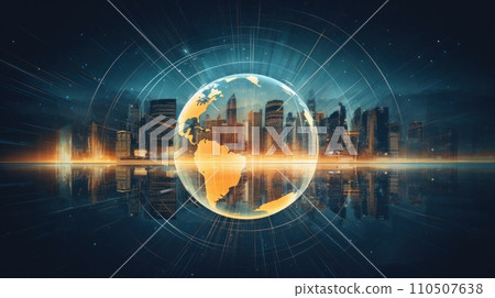 an image of an earth with graphs behind it an image of an earth with graphs behind it 110507638