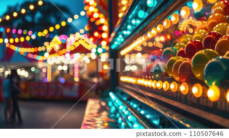 Carnival Games Under Glowing Lights with copy space 110507646