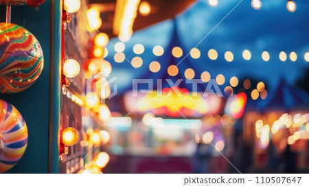 Carnival Games Under Glowing Lights with copy space 110507647