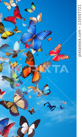 Flying colorful butterflies 110507721