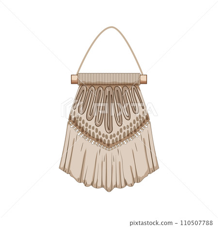 wood macrame wall hanging cartoon vector illustration wood macrame wall hanging cartoon vector illustration 110507788