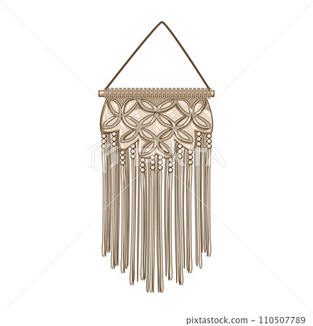 natural macrame wall hanging cartoon vector illustration natural macrame wall hanging cartoon vector illustration 110507789