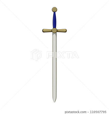 sharp medieval sword cartoon vector illustration 110507795