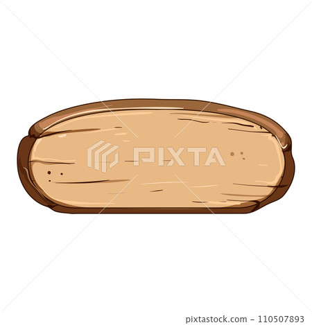 banner wooden button cartoon vector illustration 110507893