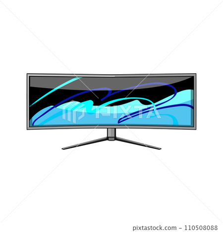 monitor curved screen cartoon vector illustration 110508088