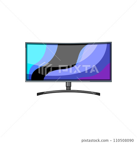 show curved screen cartoon vector illustration show curved screen cartoon vector illustration 110508090