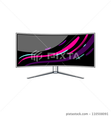 light curved screen cartoon vector illustration light curved screen cartoon vector illustration 110508091