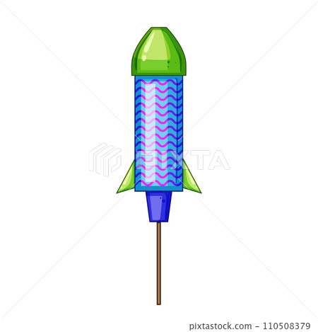bright firework rocket cartoon vector illustration 110508379