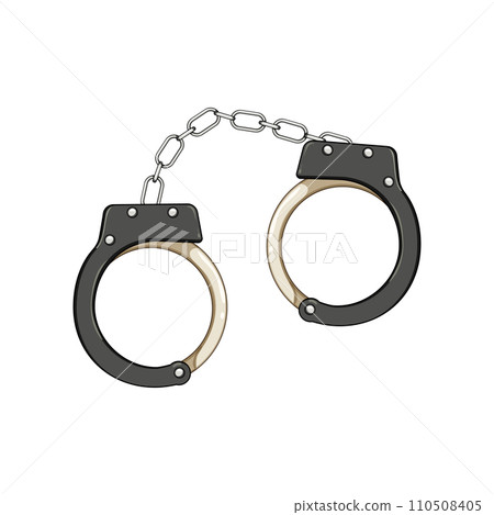 police handcuffs cartoon vector illustration 110508405