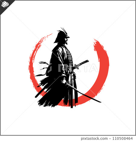 Samurai. Japan warrior whith katana sward. 110508464