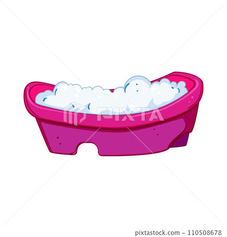 child toddler bathtub cartoon vector illustration 110508678