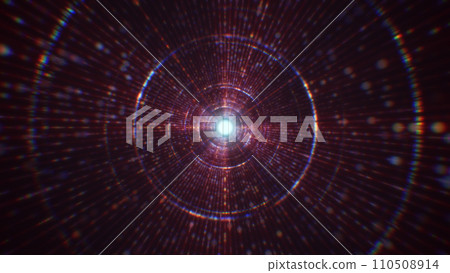 3D rendering of an abstract digital tunnel in cyberspace made of particles 3D rendering of an abstract digital tunnel in cyberspace made of particles 110508914