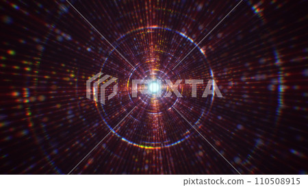 3D rendering of an abstract digital tunnel in cyberspace made of particles 3D rendering of an abstract digital tunnel in cyberspace made of particles 110508915