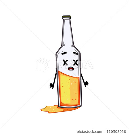 lager beer bottle character cartoon vector illustration 110508938