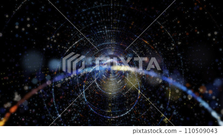 3D rendering of an abstract digital tunnel in cyberspace made of particles 110509043