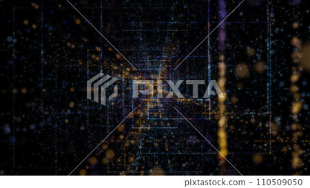 3D rendering of an abstract digital tunnel in cyberspace made of particles 3D rendering of an abstract digital tunnel in cyberspace made of particles 110509050