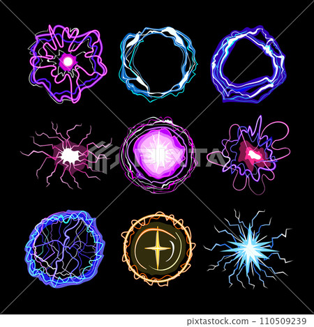 electric orb set cartoon vector illustration electric orb set cartoon vector illustration 110509239