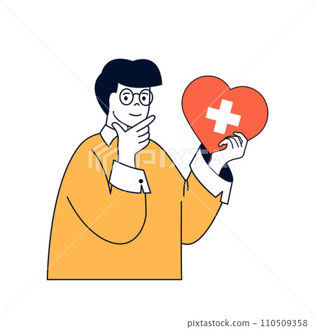 Mental health concept with cartoon people in flat design for web. Man in healing psychological process, feeling love and acceptance. Vector illustration for social media banner, marketing material. Mental health concept with cartoon people in flat design for web. Man in healing psychological process, feeling love and acceptance. Vector illustration for social media banner, marketing material. 110509358