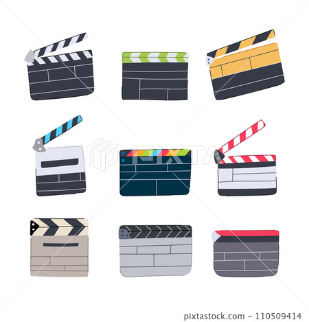 clapperboard set cartoon vector illustration 110509414
