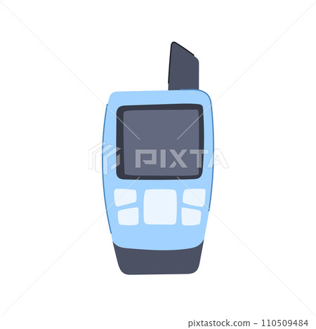 hike handheld gps cartoon vector illustration hike handheld gps cartoon vector illustration 110509484