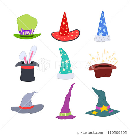 magician hat set cartoon vector illustration magician hat set cartoon vector illustration 110509505