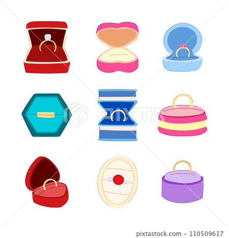 proposal ring box set cartoon vector illustration proposal ring box set cartoon vector illustration 110509617